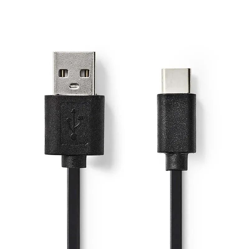 Nedis CCGB60600BK01 - USB 2.0 kabel | Typ-C Zástrčka - A Zástrčka | 0,1 m | Čern
