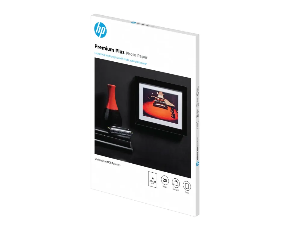 HP Premium Plus Semi-gloss Photo Paper-20 sht/A4/210 x 297 mm, 300 g/m2, CR673A
