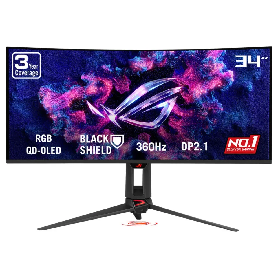 ASUS LCD 34" ROG Swift PG34WCDN OLED Gaming monitor, 3440x1440, Curved, 360Hz, FreeSync, 0,03ms, HDMI, DP, VESA