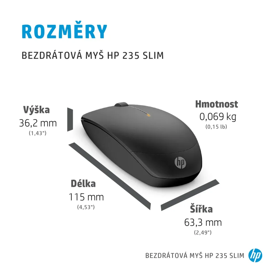 HP myš - HP 235 Slim Wireless Mouse