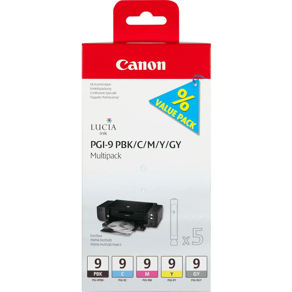 Canon Cartridge PGI-9 PBK/C/M/Y/GY/Multipack/ 5x14ml