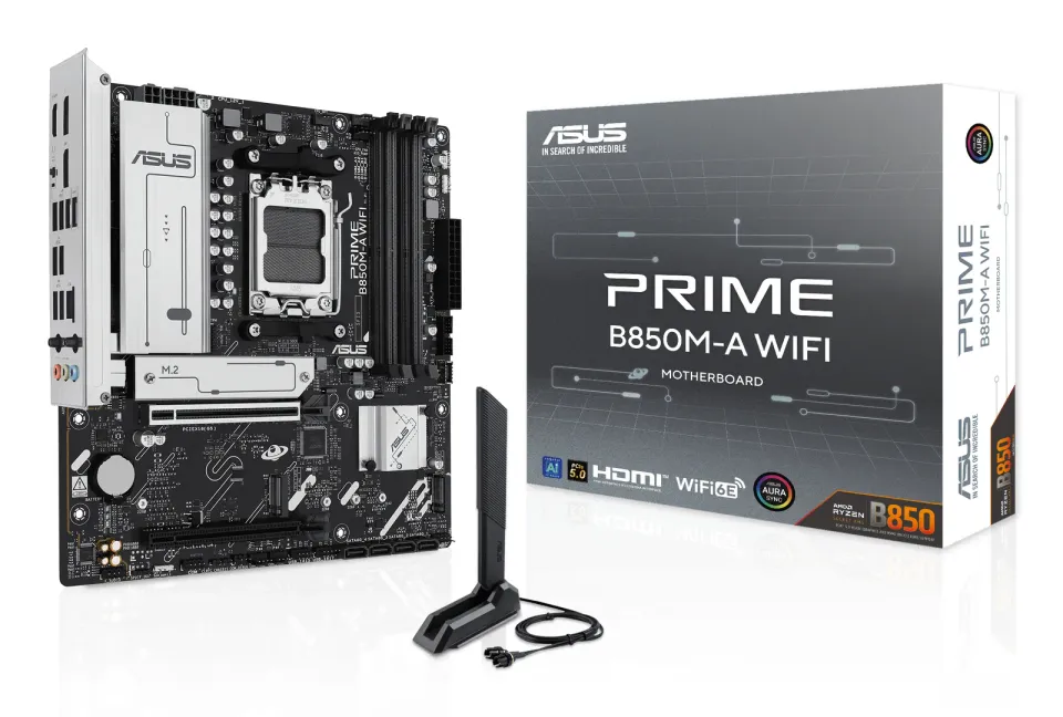 ASUS MB Sc AM5 PRIME B850M-A WIFI, AMD B850, 4xDDR5, 2xDP, 1xHDMI, WiFi, mATX