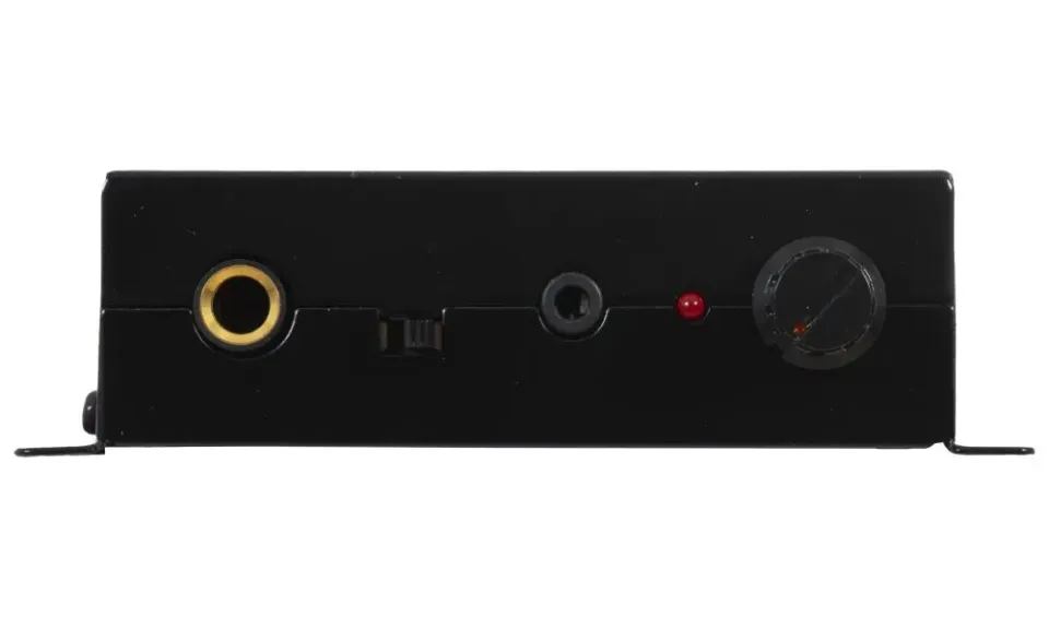Fonestar Nástěnný stereo zesilovač Class D 2×15 W/4ohm, Mic + AUX, ocelové pouzdro, 12 V DC adaptér