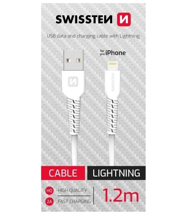 Swissten datový kabelusb/lightning bílý 1,2m (samoprodavač)