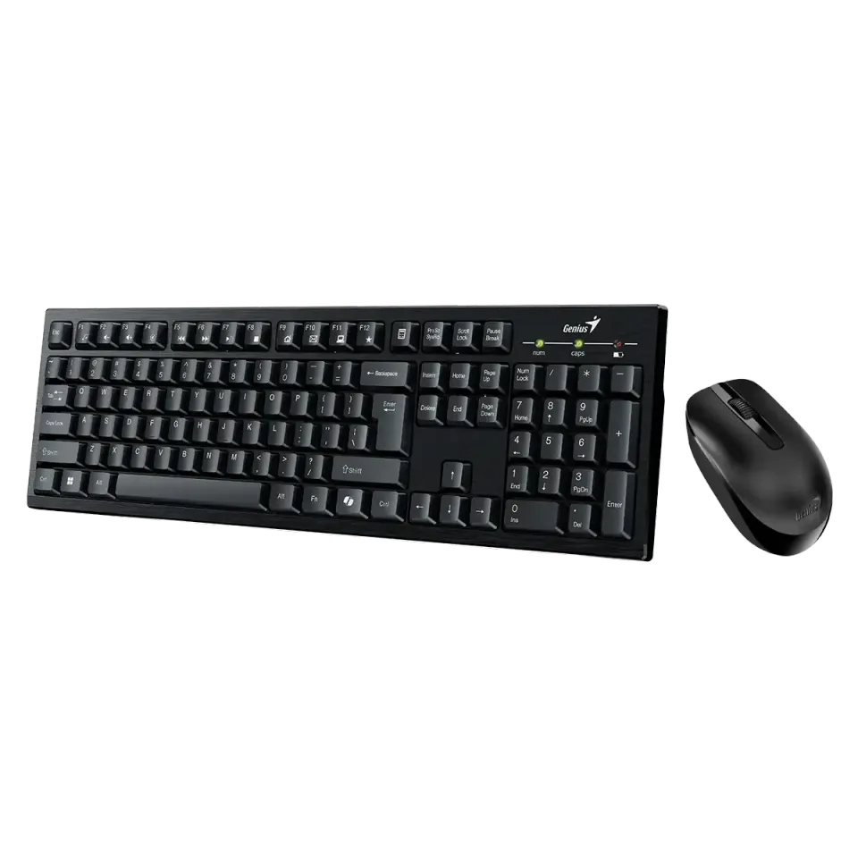GENIUS klávesnice+myš KM-8101 USB černá, 2.4GHz, bezdrátový set, CZ+SK, Smart
