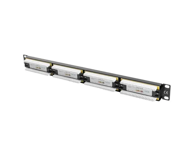 LANBERG PATCH PANEL 24 PORTŮ 1U 19" CAT.5E UTP ČERNÝ