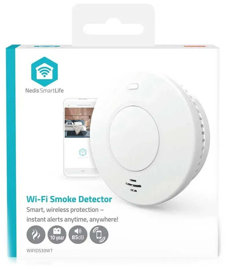Nedis WIFIDS30WT SmartLife Detektor Kouře| Napájení z baterie | Životnost snímač