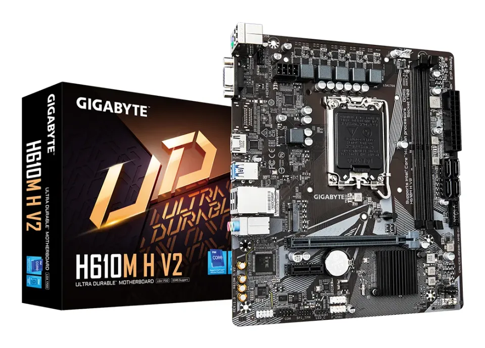 GIGABYTE MB Sc LGA1700 H610M H V2, Intel H610, 2xDDR5, 1xHDMI, 1xVGA, mATX