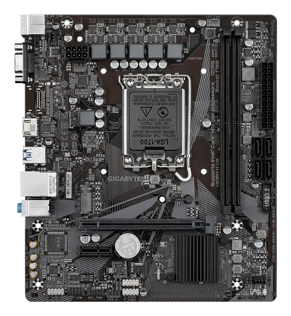 GIGABYTE MB Sc LGA1700 H610M H V2, Intel H610, 2xDDR5, 1xHDMI, 1xVGA, mATX