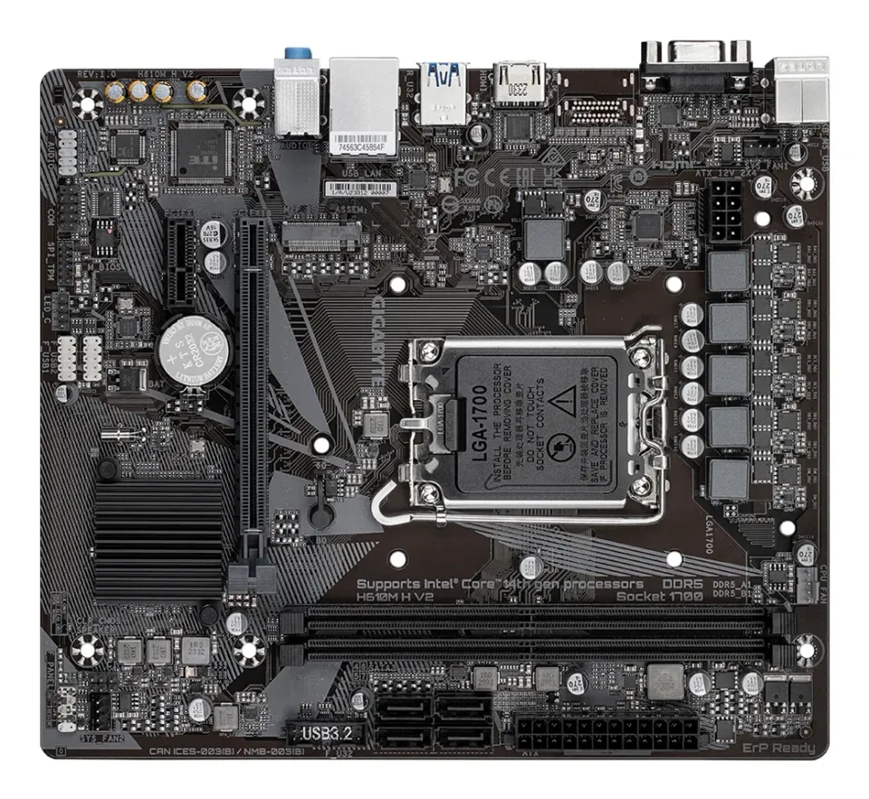 GIGABYTE MB Sc LGA1700 H610M H V2, Intel H610, 2xDDR5, 1xHDMI, 1xVGA, mATX