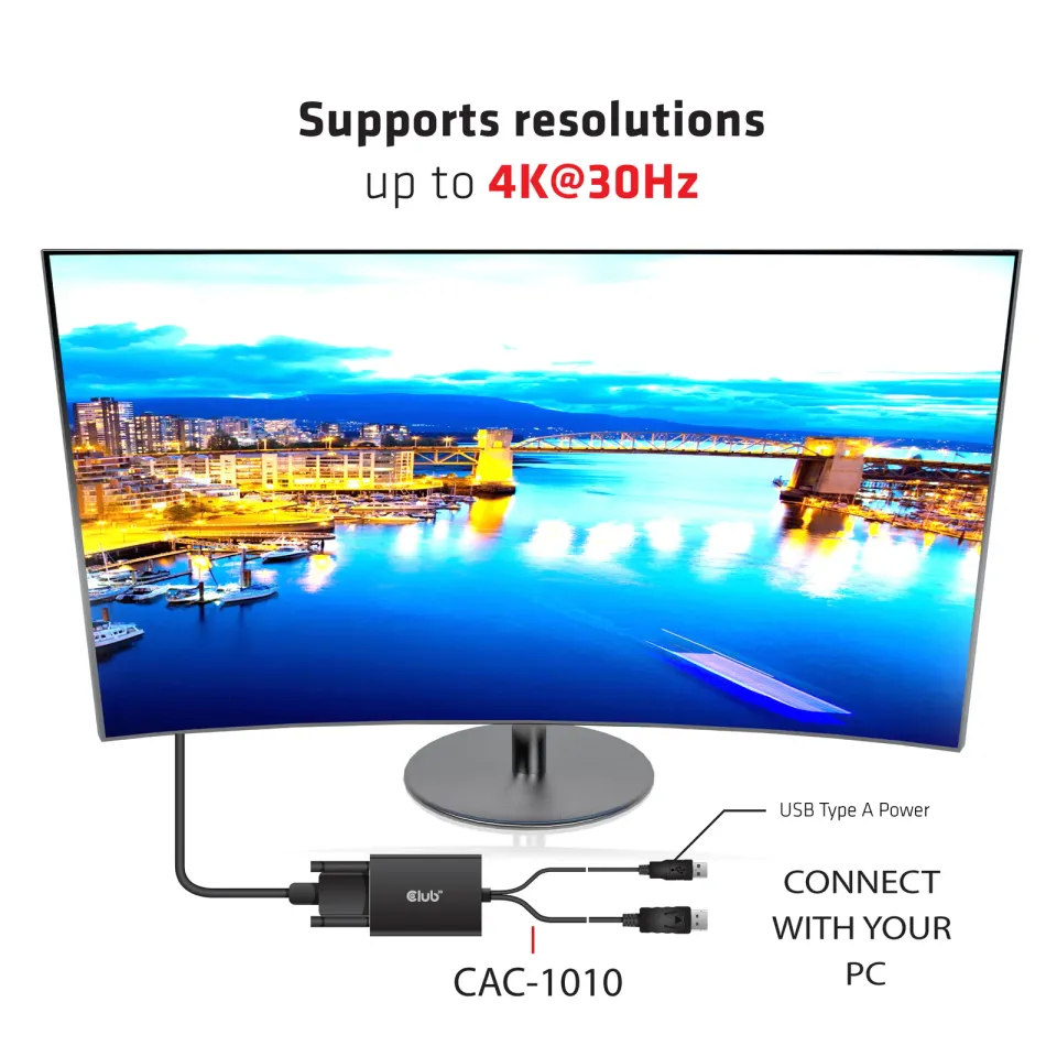 Club3D Adaptér aktivní DisplayPort na Dual Link DVI-D, USB napájení, 60cm, HDCP ON