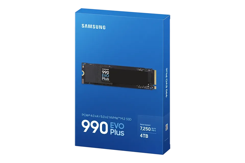 SAMSUNG 990 EVO PLUS 4TB NVMe SSD M.2 PCIe 5.0x2 NVMe 2.0 (čtení max. 7150MB/s, zápis max. 6300MB/s)