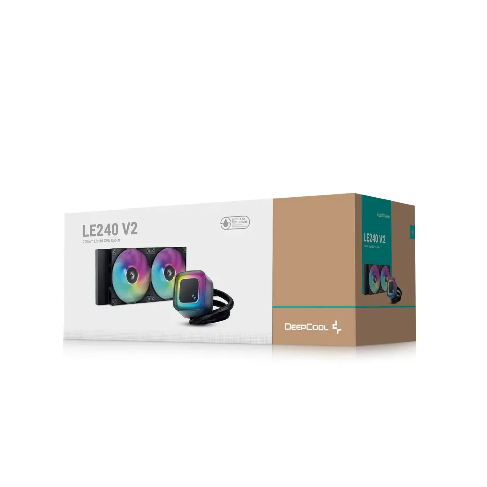 DEEPCOOL Vodní chladič LE240 V2, ARGB, 2x120mm, AM5, LGA1851, černá