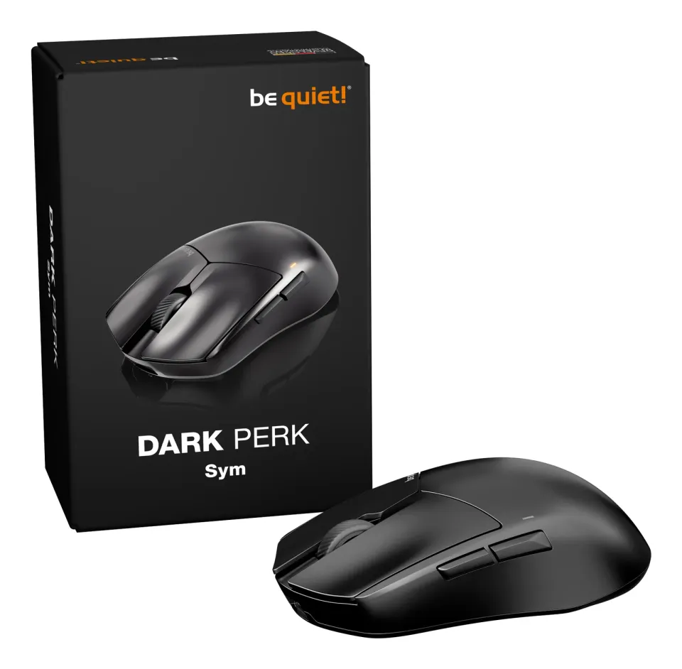 Be quiet! myš DARK PERK Sym / bezdrátová / ultralehká / PixArt PAW3950 / výdrž 110 hodin / symetrická / IO center /černá