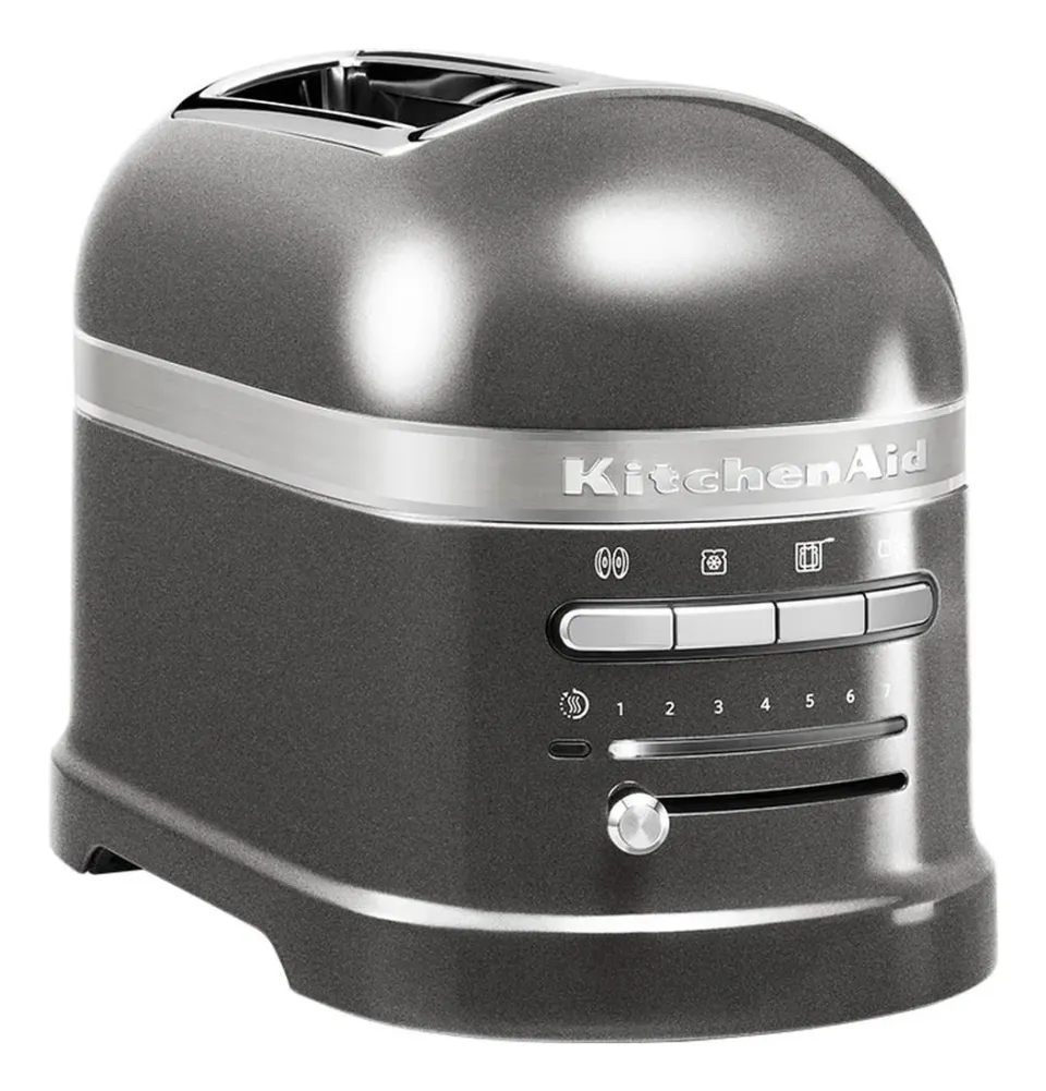 KitchenAid Artisan 5KMT2204EMS toustovač šedá, 2 topinky, auto senzor, 7 stupňů, bagel, rozmrazování