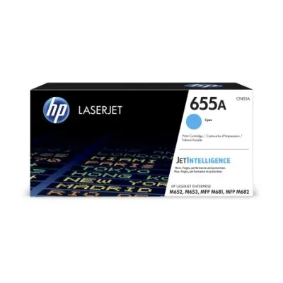 HP CF451A originální toner azurový č.655A cca 10500 str. (cyan, HP CLJ M652, M653, M681, M682, černá, ColorSphere 3 Jetintelligence )