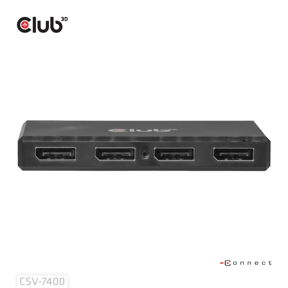 Club3D hub MST (Multi Stream Transport) DisplayPort 1.4 na 4x DisplayPort, Quad monitor, 4x 4K30Hz, 8K30Hz