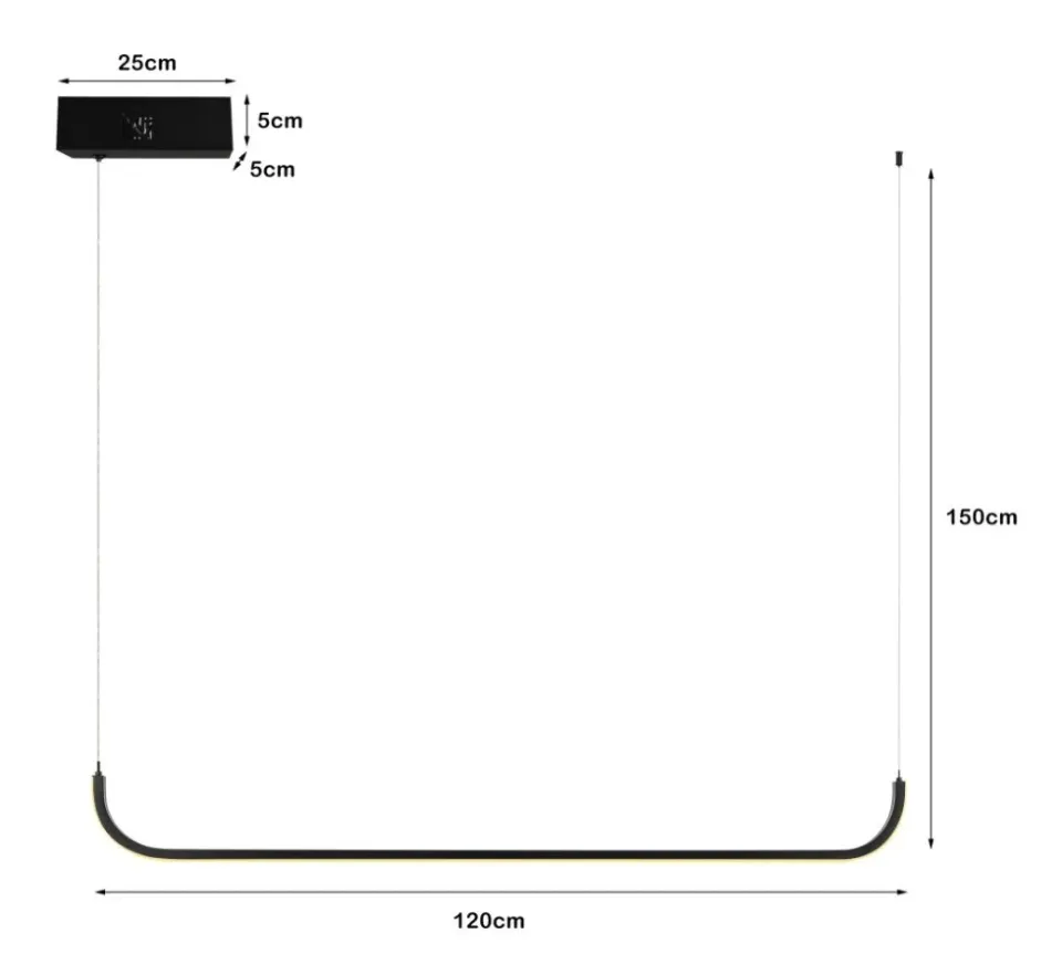 IMMAX NEO PATTINI Smart závěsné svítidlo 120cm 26W 1820lm černé Zigbee 3.0, TUYA