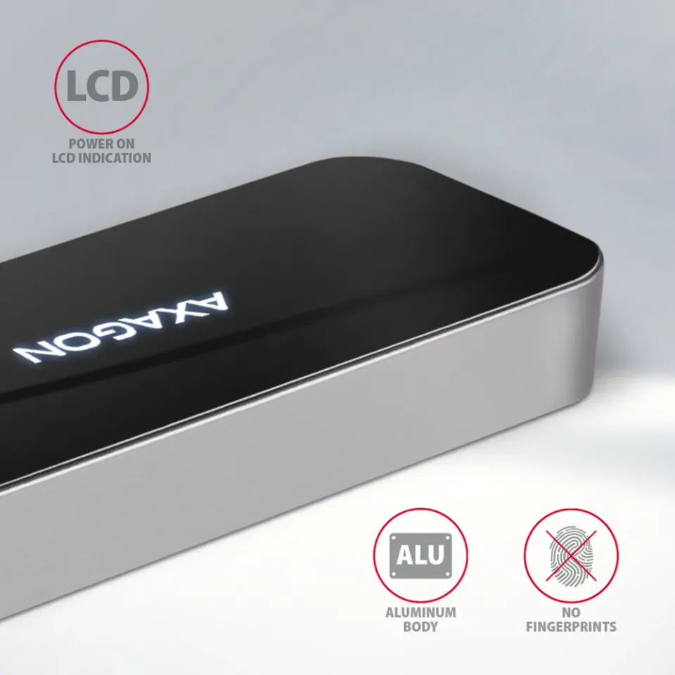 AXAGON HMC-6H4A, USB 3.2 Gen 1 hub, porty 4x USB-A, HDMI 4k/30Hz, PD 100W, kabel