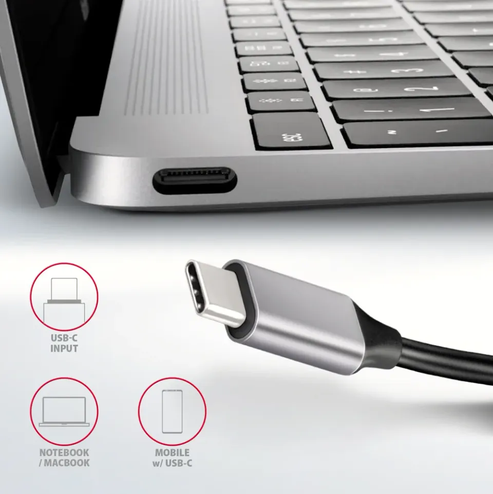 AXAGON HMC-6H4A, USB 3.2 Gen 1 hub, porty 4x USB-A, HDMI 4k/30Hz, PD 100W, kabel