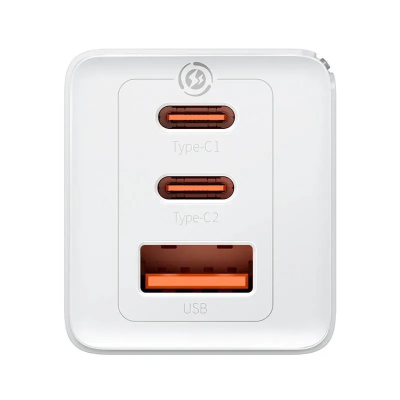 Baseus CCGP120202 GaN5 Pro Quick Nabíječka USB + 2x USB-C 65W White