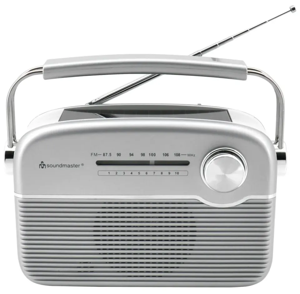 Soundmaster TR480SI rádio/ FM/ UKW/ Solární panel/ Baterie/ Stříbrné