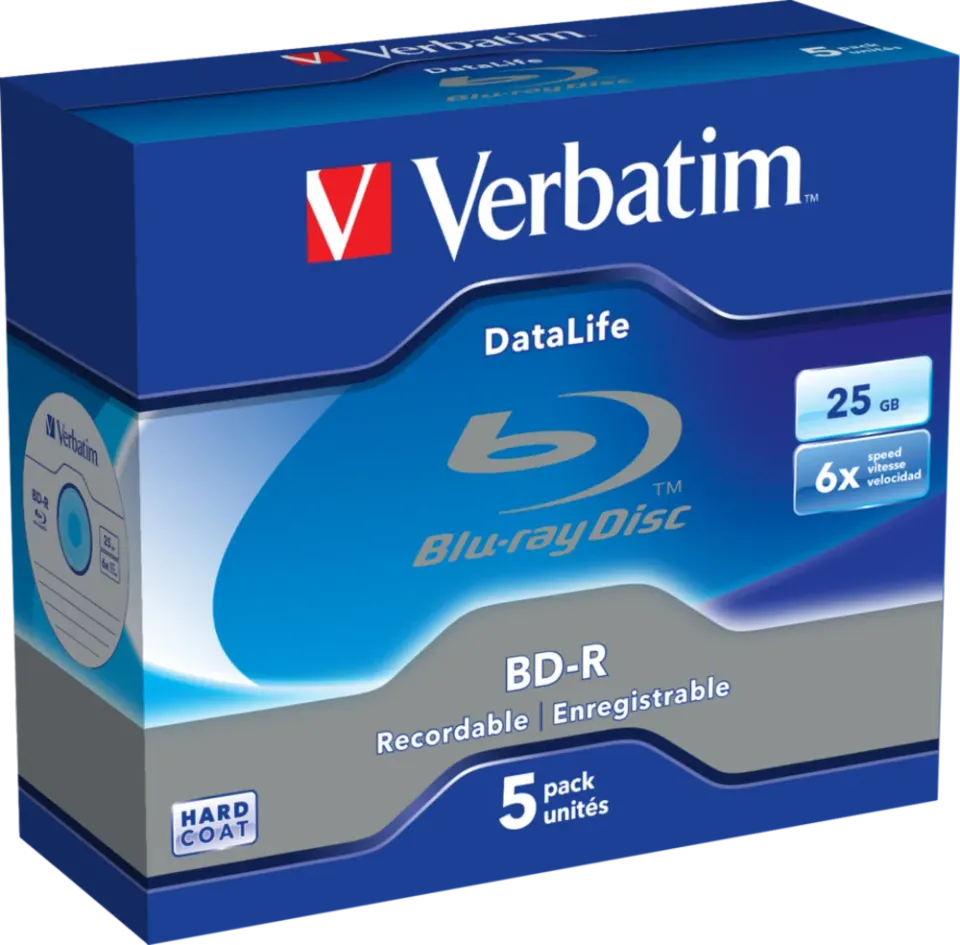 VERBATIM BD-R SL (6x, 25GB),NON-ID, 5ks/pack