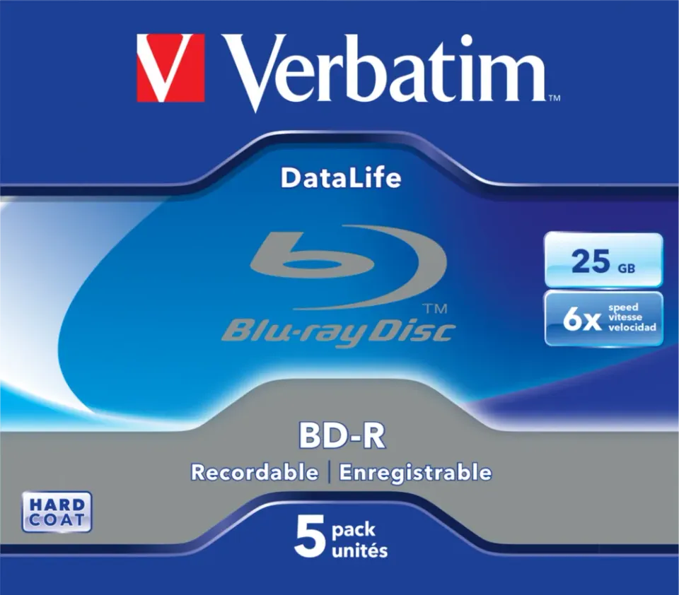 VERBATIM BD-R SL (6x, 25GB),NON-ID, 5ks/pack
