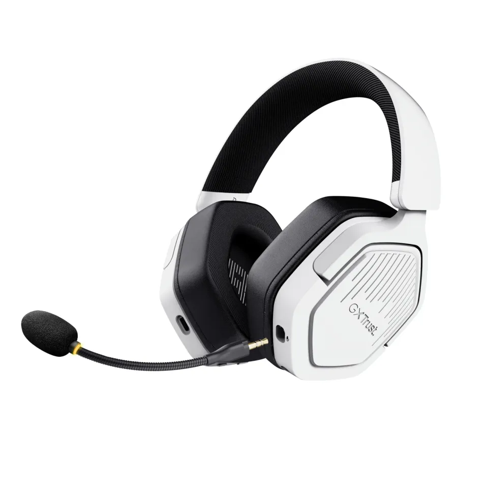 TRUST Herní sluchátka GXT 493W Carus, Bluetooth, 2.4GHz, bílá