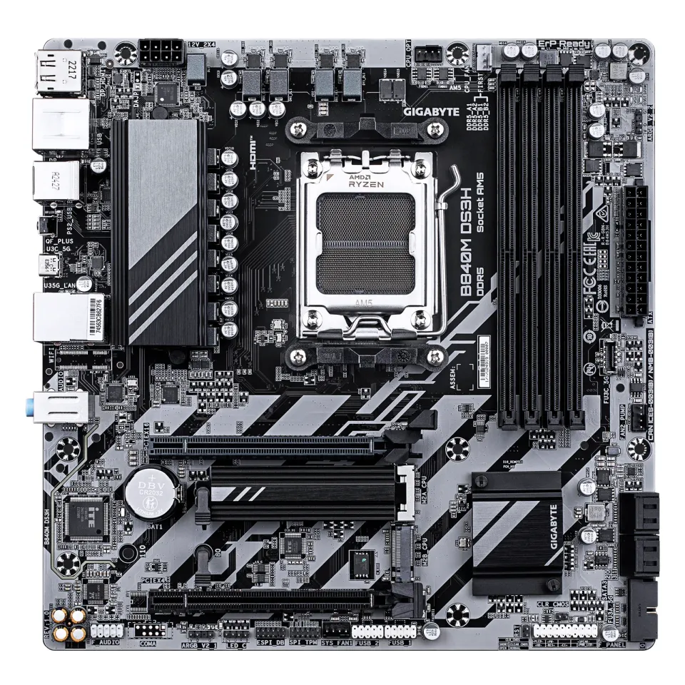 GIGABYTE MB Sc AM5 B840M DS3H, AMD B840, 4xDDR5, 2xDP, 1xHDMI, mATX