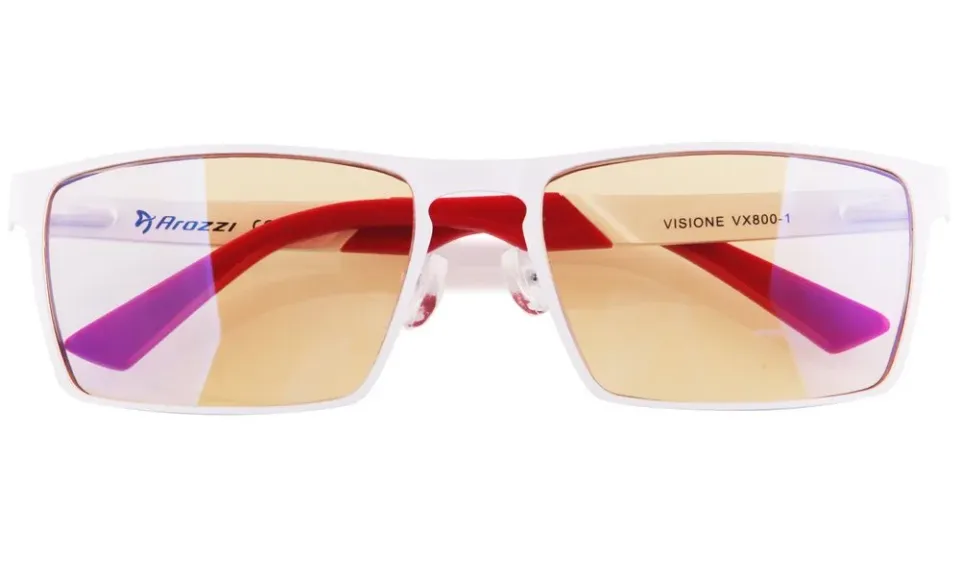 AROZZI herní brýle VISIONE VX-800 White/ bíločervené obroučky/ jantarová skla