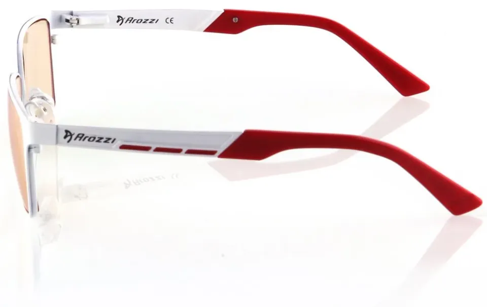 AROZZI herní brýle VISIONE VX-800 White/ bíločervené obroučky/ jantarová skla