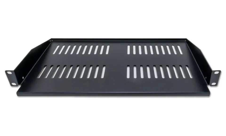 XtendLan 19" předsunutá police s perforací 1U/280mm, nosnost 25kg, černá