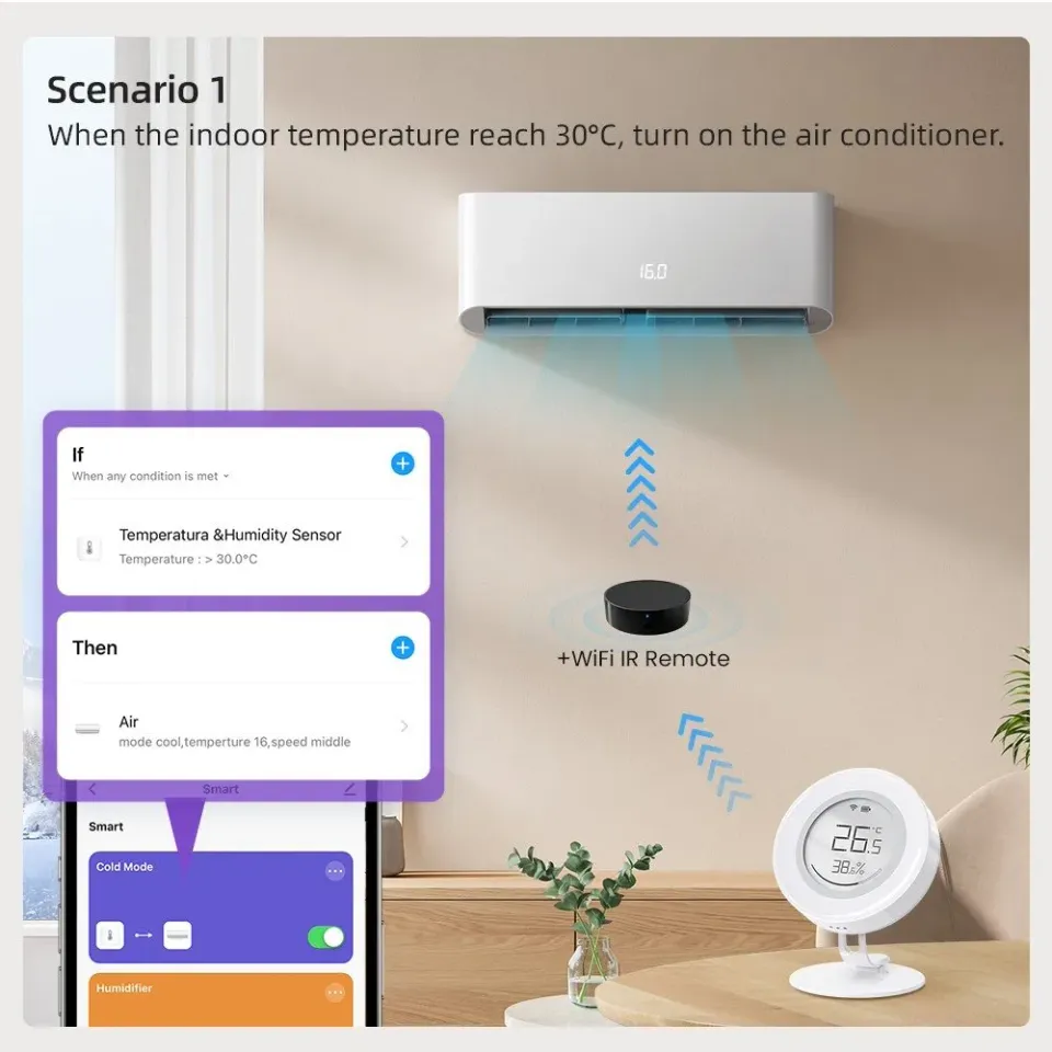 IMMAX NEO SMART senzor teploty a vlhkosti, s displejem, Zigbee 3.0, TUYA