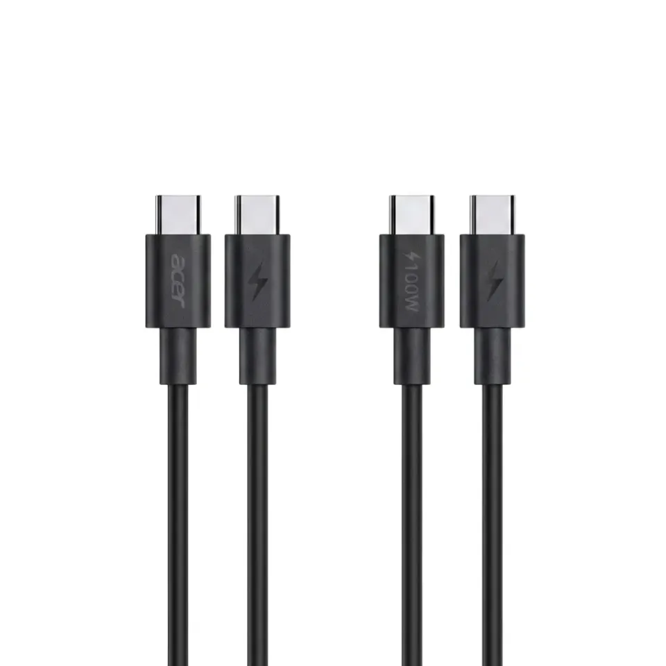 ACER Adapter 100W PD GaN charger,USB-C,USB-A,EU plug,Black