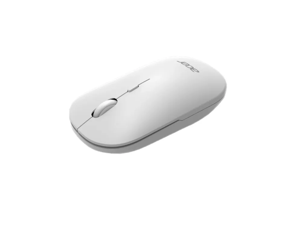 ACER bezdrátová myš Wireless Mouse AMR130,dual mode 2.4GHz + BT 5.2,4 tlačítka,1600dpi,125Hz,30 IPS,Bílá