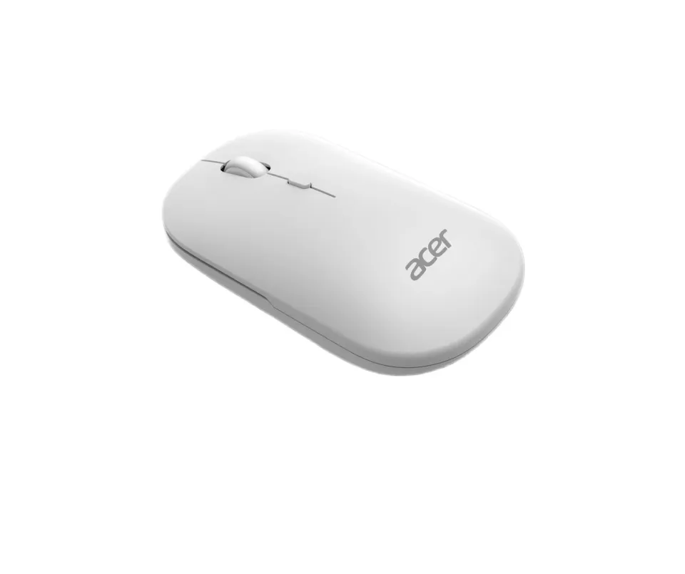 ACER bezdrátová myš Wireless Mouse AMR130,dual mode 2.4GHz + BT 5.2,4 tlačítka,1600dpi,125Hz,30 IPS,Bílá