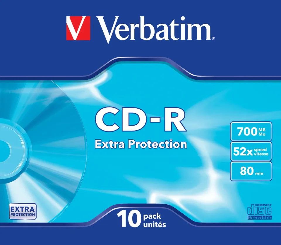 VERBATIM CD-R(10-Pack)Slim/ExtraProtection/DL/52x/700MB