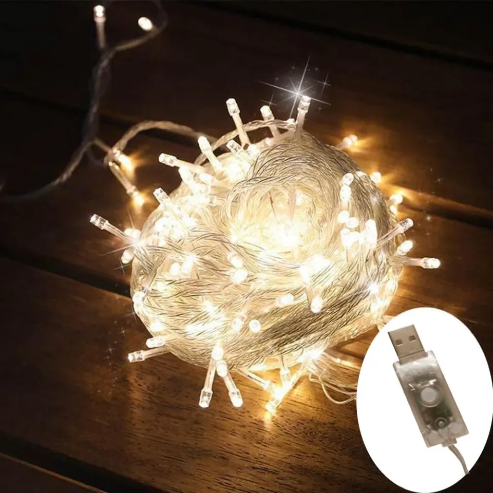 COLORWAY LED řetěz/ vnitřní / 50 LED / délka 5m / teplá bílá/ 8 funkcí/ napájení USB