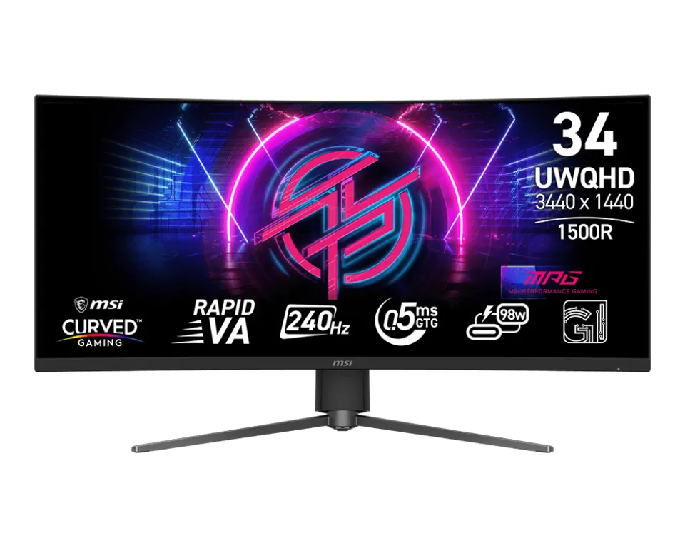 MSI Gaming monitor MPG 346CQRF X24, 34" Rapid VA zakřivený/3440x1440 (UWQHD)/240