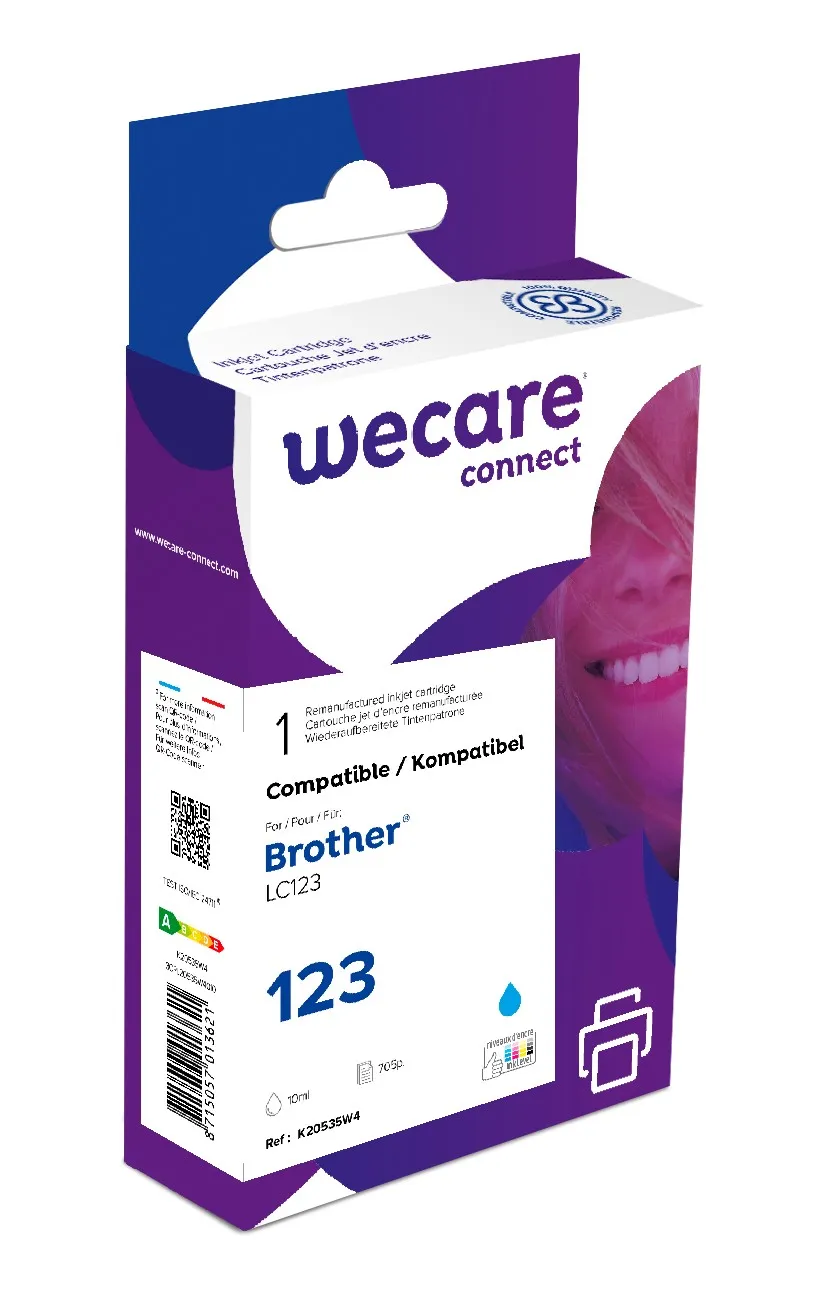 WECARE ARMOR ink kompatibilní s BROTHER LC-123C, modrá/cyan