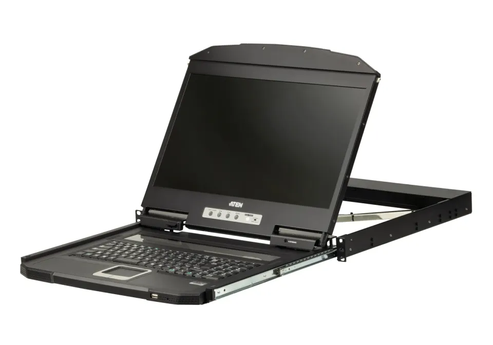 Aten 1U Ultra Short Depth Single Rail WideScreen LCD Console (USB / VGA)