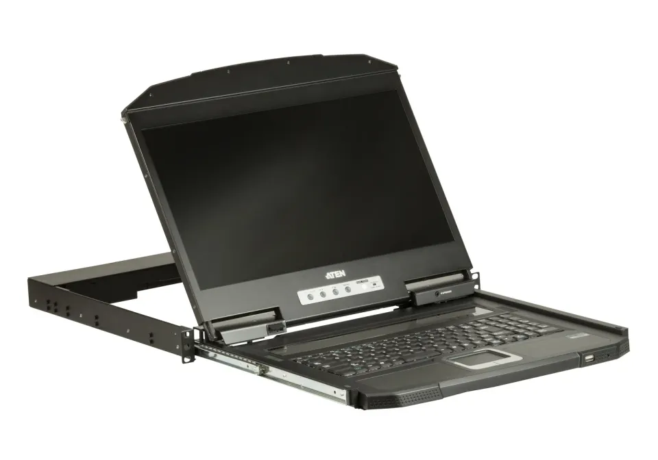 Aten 1U Ultra Short Depth Single Rail WideScreen LCD Console (USB / VGA)