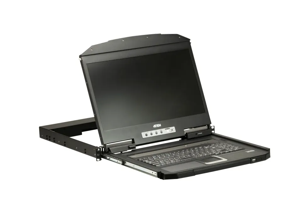 Aten 1U Ultra Short Depth Single Rail WideScreen LCD Console (USB / VGA)