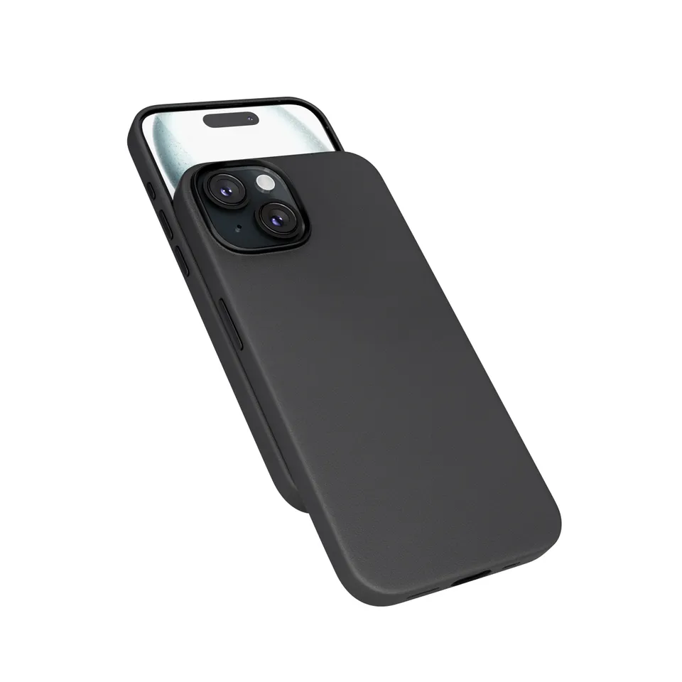 Epico Mag+ kožený kryt iPhone 15 - černá