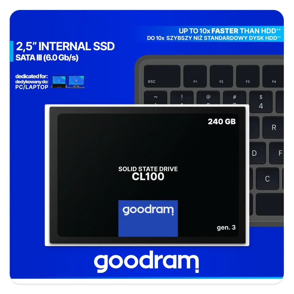 GOODRAM SSD CL100 Gen.3 240GB, SATA III, 2.5", (R:520/W:400MB/s)