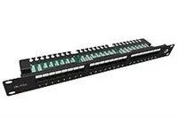 Solarix Patch panel 24 x RJ45 CAT5E UTP s vyvazovací lištou 1U SX24L-5E-UTP-BK-N