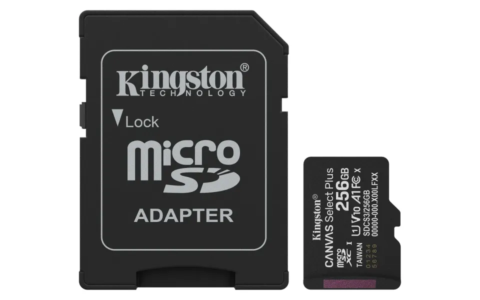 KINGSTON micro SD card SDXC 256GB Canvas Select Plus + SD adaptér