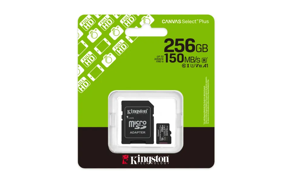 KINGSTON micro SD card SDXC 256GB Canvas Select Plus + SD adaptér
