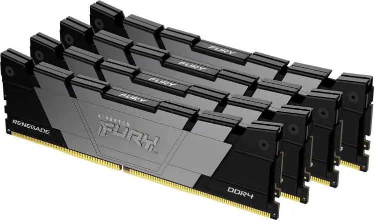 KINGSTON 64GB 3600MT/s DDR4 CL16 DIMM (Kit of 4) 1Gx8 FURY Renegade Black